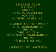 Image n° 1 - screenshots  : Olympic Summer Games 96